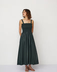 GAIA DRESS DARK GREEN