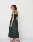 GAIA DRESS DARK GREEN