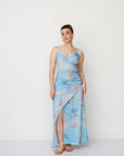 ADAM PRINTED DRESS LIGHT BLUE