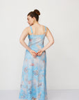 ADAM PRINTED DRESS LIGHT BLUE