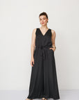 APOOLO JUMPSUIT SATIN BLACK