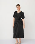 IRIS WARP DRESS BLACK