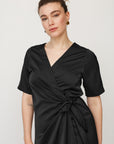 IRIS WARP DRESS BLACK