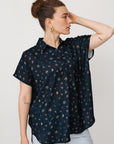 ZEUS SQ PRINTED TOP NAVY