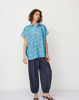 ZEUS SQ PRINTED TOP LIGHT BLUE