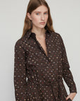 JENNY PRINTED DRESS BROWN