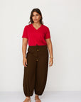ADAM WOVEN PANTS DARK BROWN