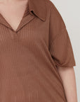 SENSE POLO TOP BROWN