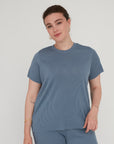 DEEP PLEATED TOP LIGHT BLUE