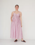 ILLUSION CORSET DRESS PINK