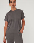 DEEP PLEATED TOP GREY