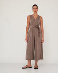 NIGHT WRAP JUMPSUIT BROWN