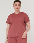 DEEP PLEATED TOP PINK