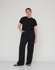 DEEP PLEATED PANTS BLACK