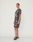 BLURRY T TOP DRESS GREY