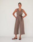 NIGHT WRAP JUMPSUIT BROWN