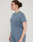 DEEP PLEATED TOP LIGHT BLUE