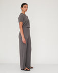DEEP PLEATED PANTS GREY