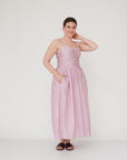 ILLUSION CORSET DRESS PINK