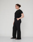 DEEP PLEATED PANTS BLACK