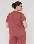 DEEP PLEATED TOP PINK