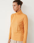CAP TURTLENECK TOP MUSTARD