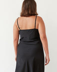 WENDY SLIP SATIN DRESS BLACK
