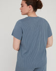 DEEP PLEATED TOP LIGHT BLUE