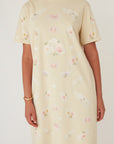 BLURRY T TOP DRESS VANILLA