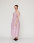 ILLUSION CORSET DRESS PINK
