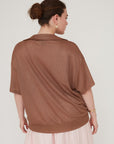 SENSE POLO TOP BROWN