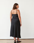 WENDY SLIP SATIN DRESS BLACK