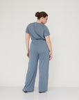 DEEP PLEATED PANTS LIGHT BLUE