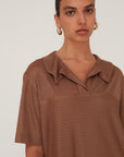 SENSE POLO DRESS BROWN