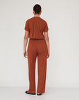 DEEP PLEATED PANTS BRICK