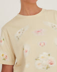 BLURRY T TOP DRESS VANILLA