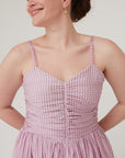 ILLUSION CORSET DRESS PINK