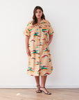 FEATHERS DRESS CAMEL