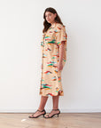 FEATHERS DRESS CAMEL