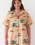 FEATHERS DRESS CAMEL