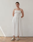 MOLY DRESS SATIN WHITE