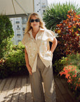 CIRCLE PRINTED TOP VANILLA