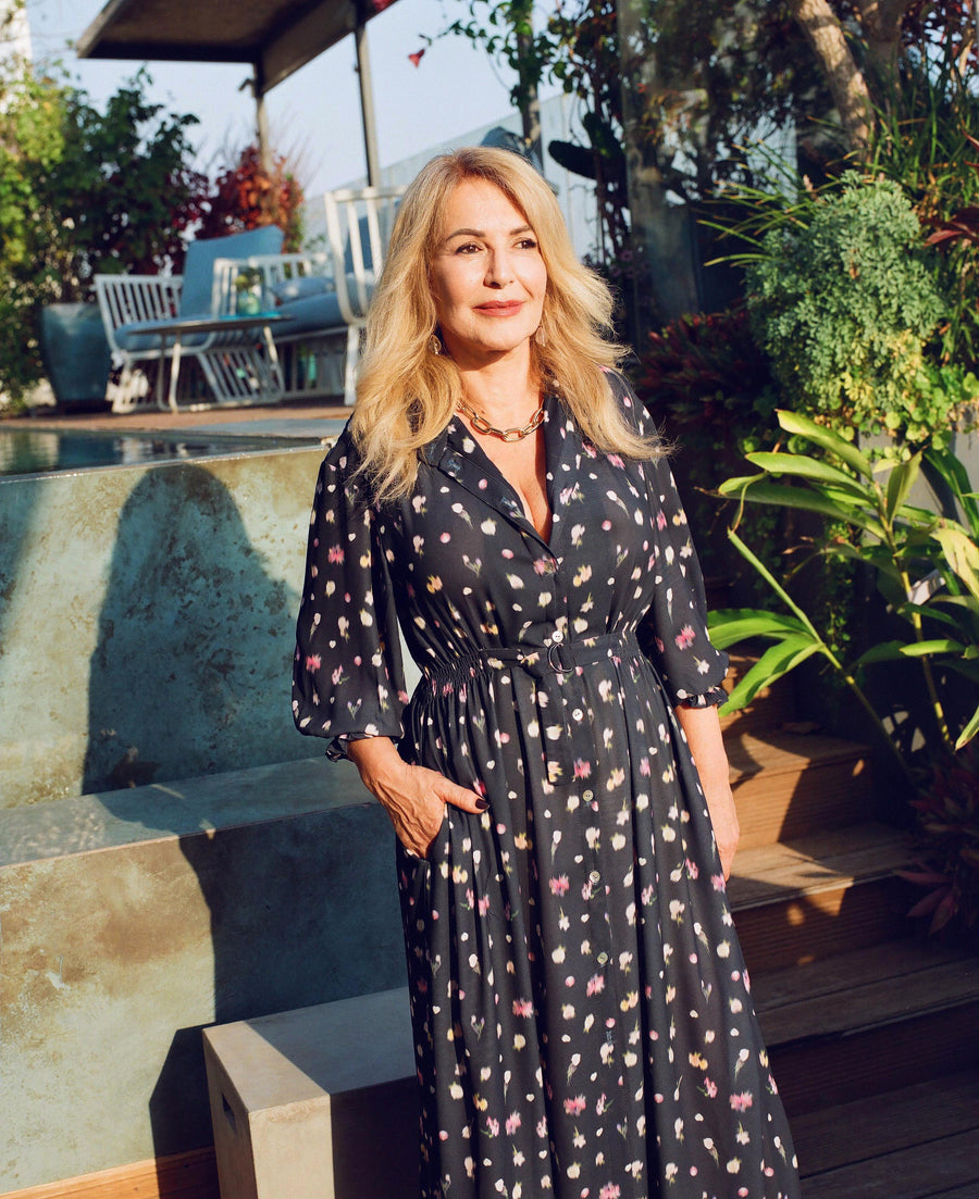 AURORA PRINTED DRESS BOTTLE GREEN