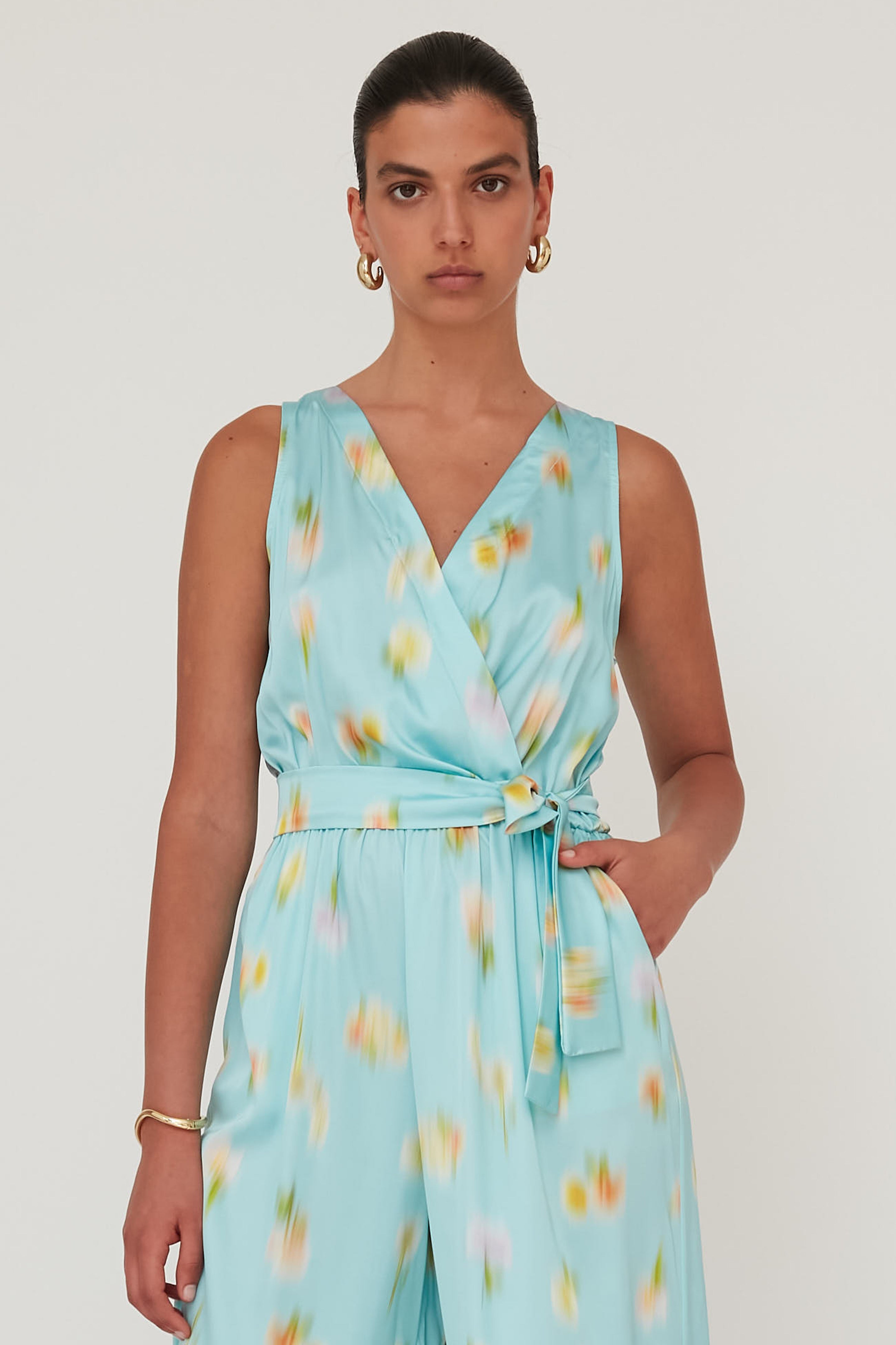 NIGHT PRINTED JUMPSUIT LIGHT BLUE