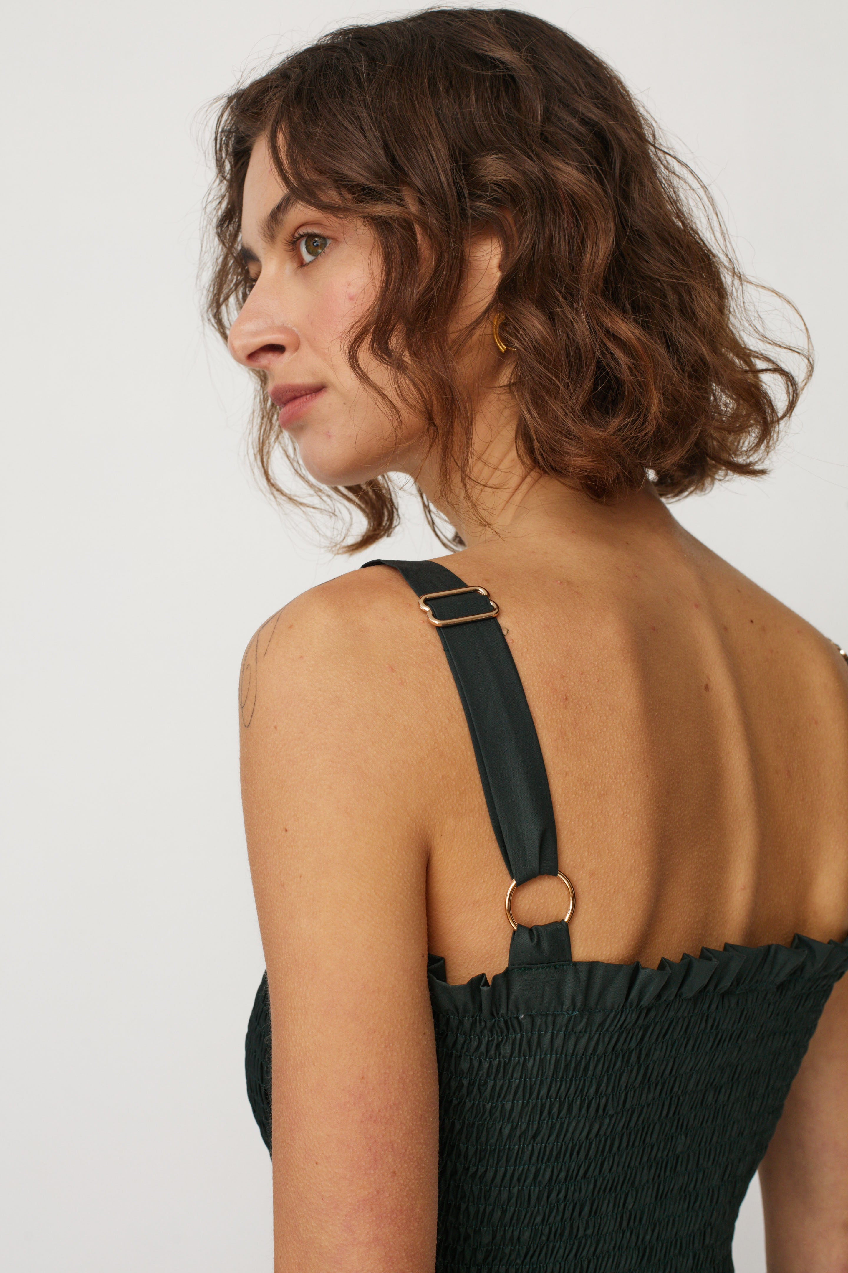 GAIA DRESS DARK GREEN