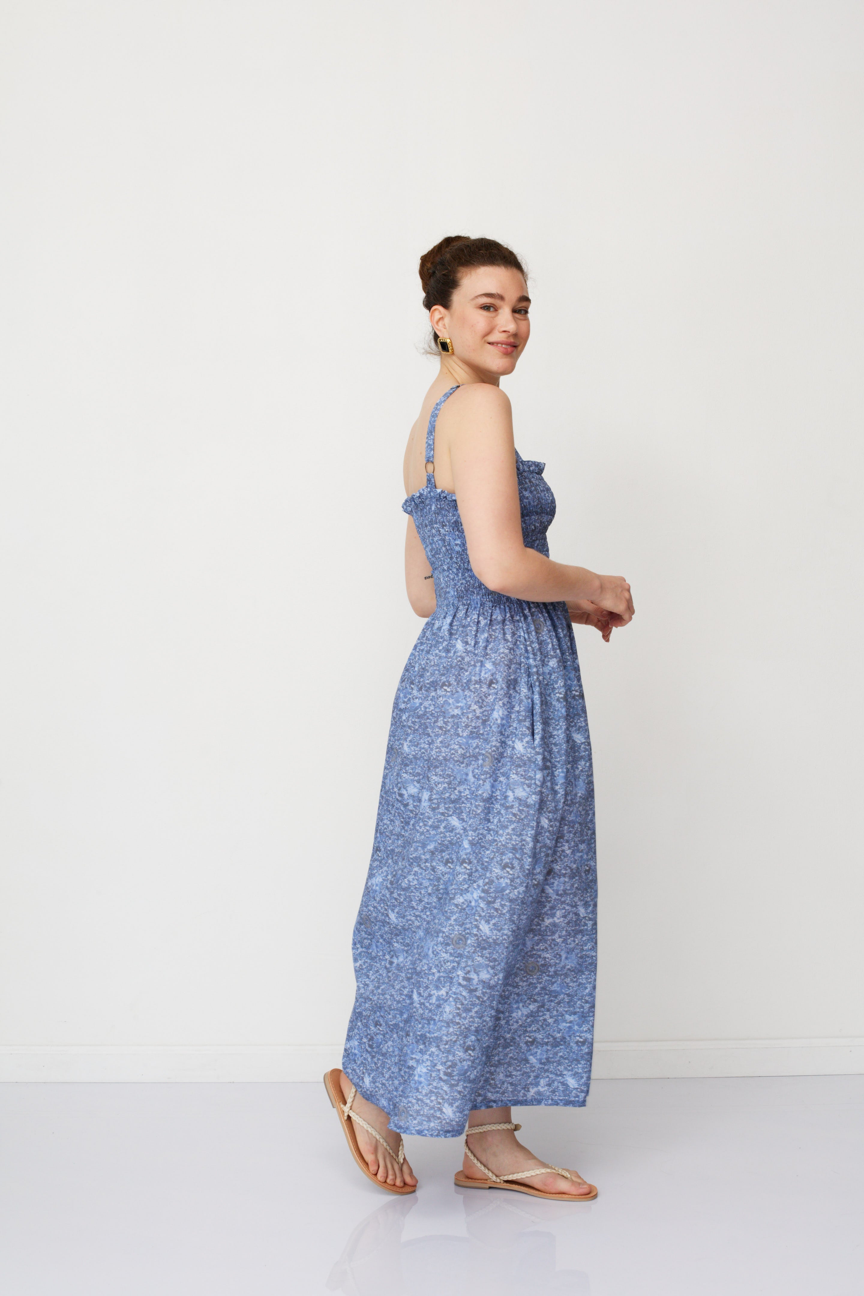 HOLI PRINTED DRESS BLUE - NETANELLA DREAM FAIR