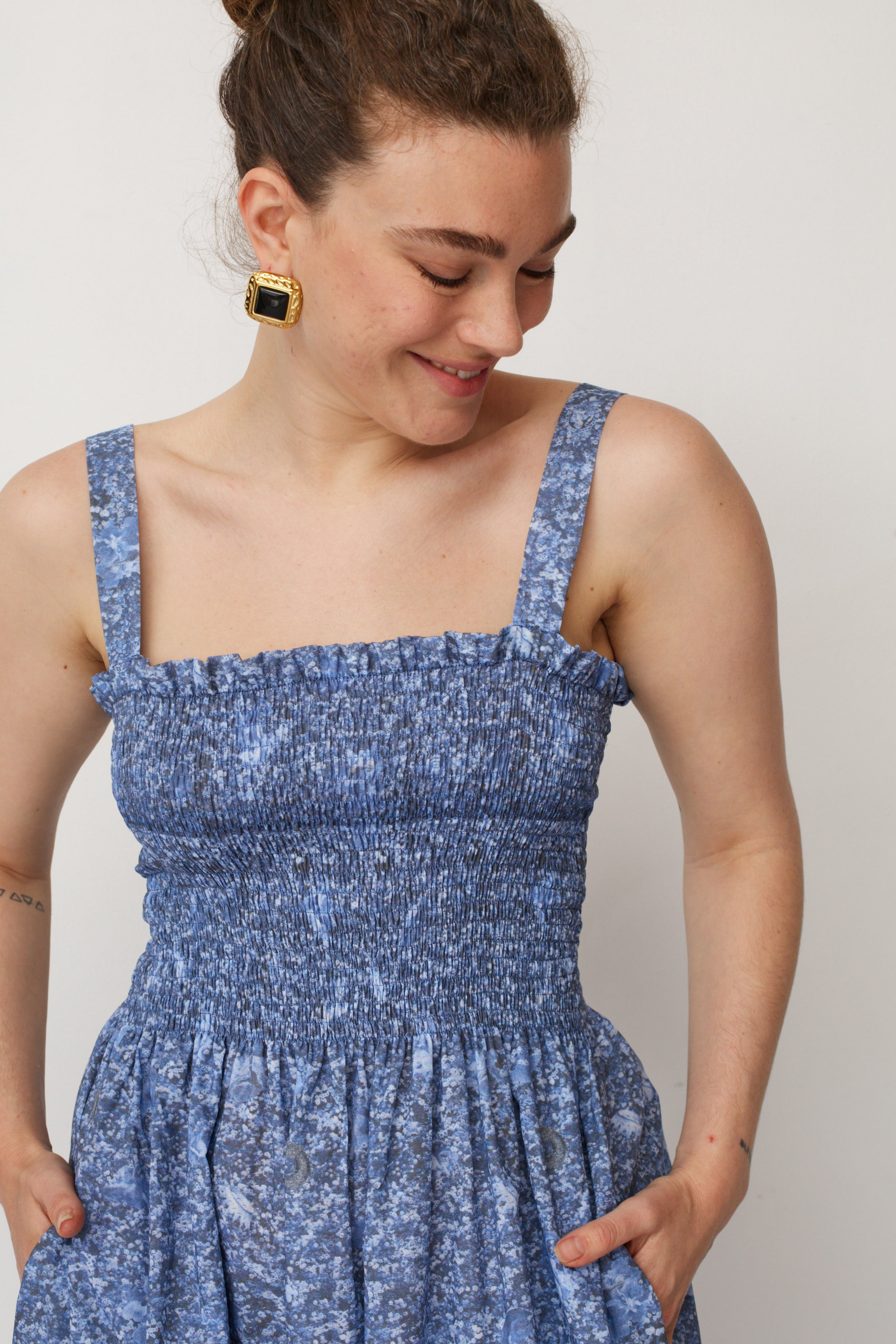 HOLI PRINTED DRESS BLUE - NETANELLA DREAM FAIR