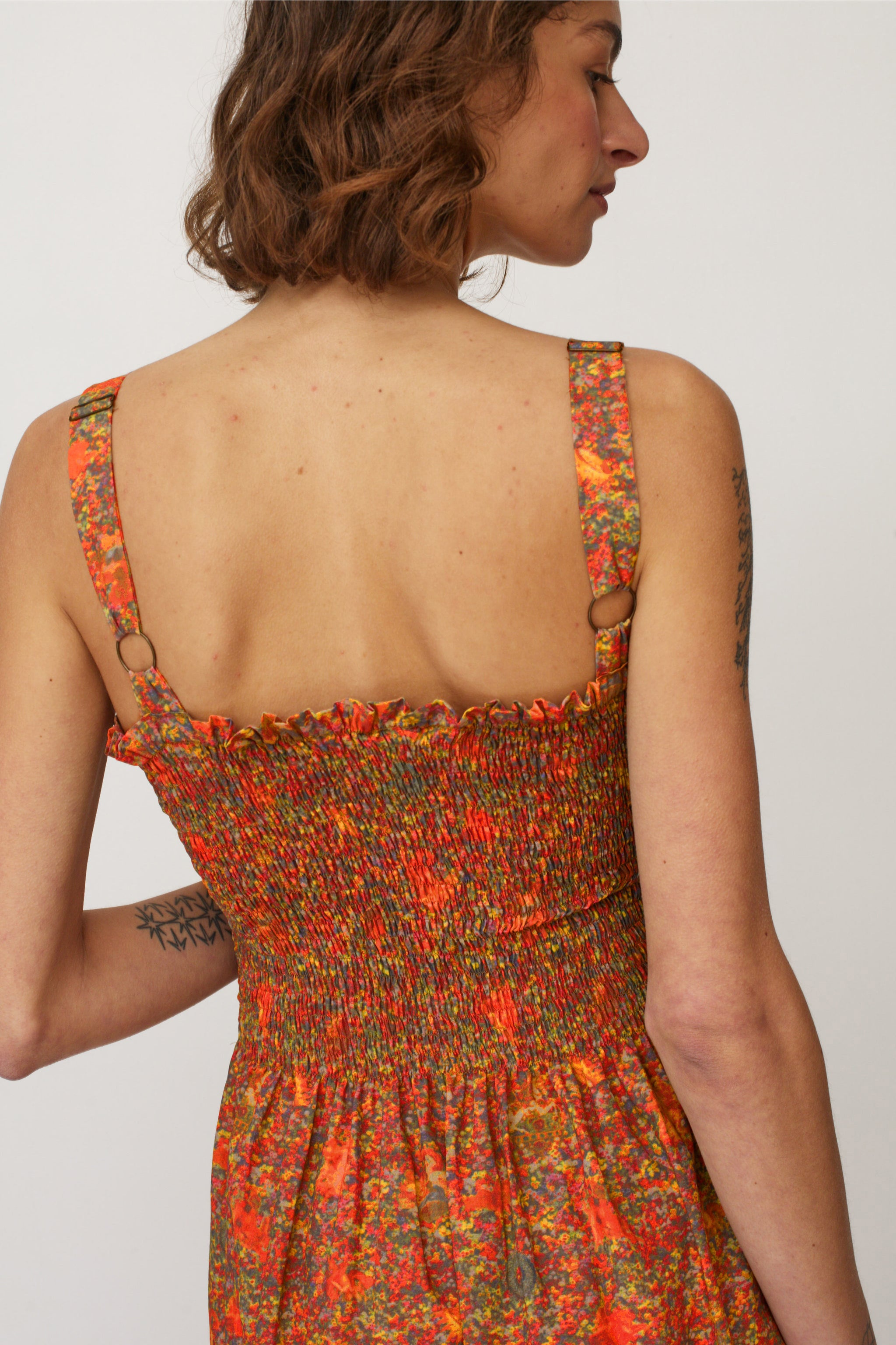 HOLI PRINTED DRESS RED