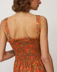 HOLI PRINTED DRESS RED