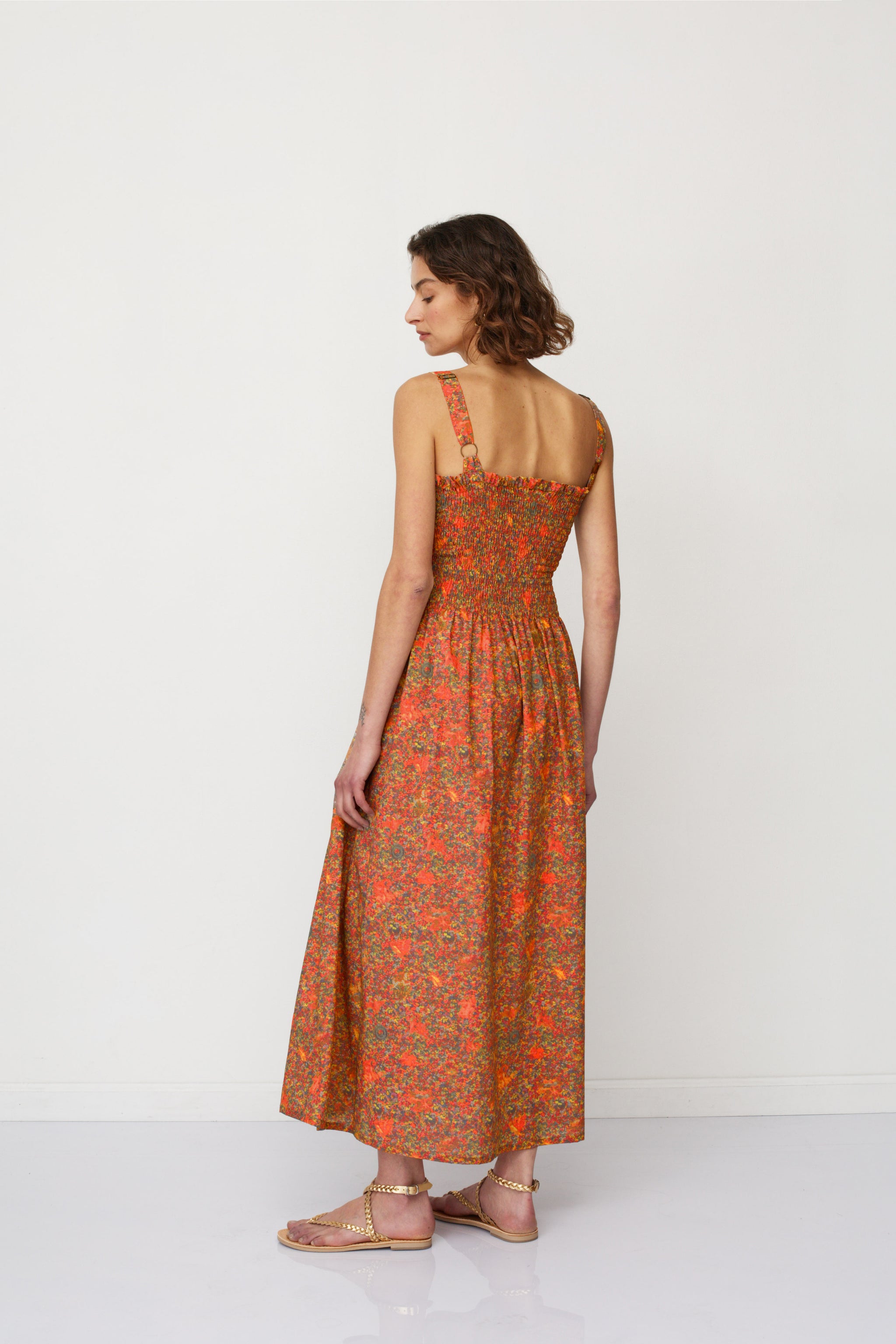 HOLI PRINTED DRESS RED